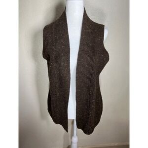 Jill Jill Italian Yarn Wool Cashmere Blend Sweater Vest Brown Speckled Size S